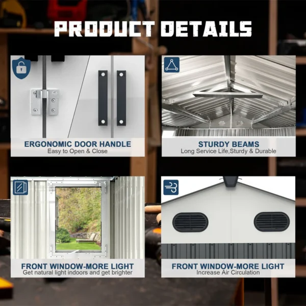 Metal Storage Shed with Double Hinged Doors - Image 6